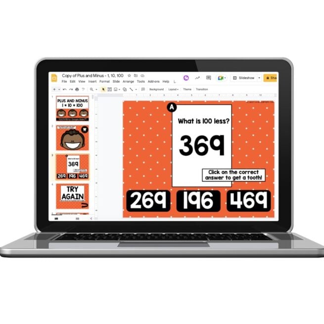 Digital - 1st and 2nd Grade Math Toothy® Task Cards - One-Ten-Hundred ...