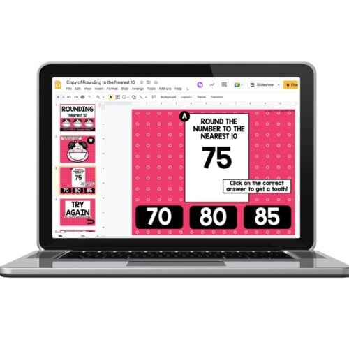 Digital - 1st & 2nd Grade - Math Toothy® Task Cards - Rounding Nearest ...