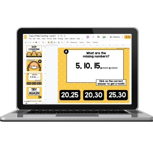Digital - 1st & 2nd Grade - Math Toothy® Task Cards - Skip Counting ...