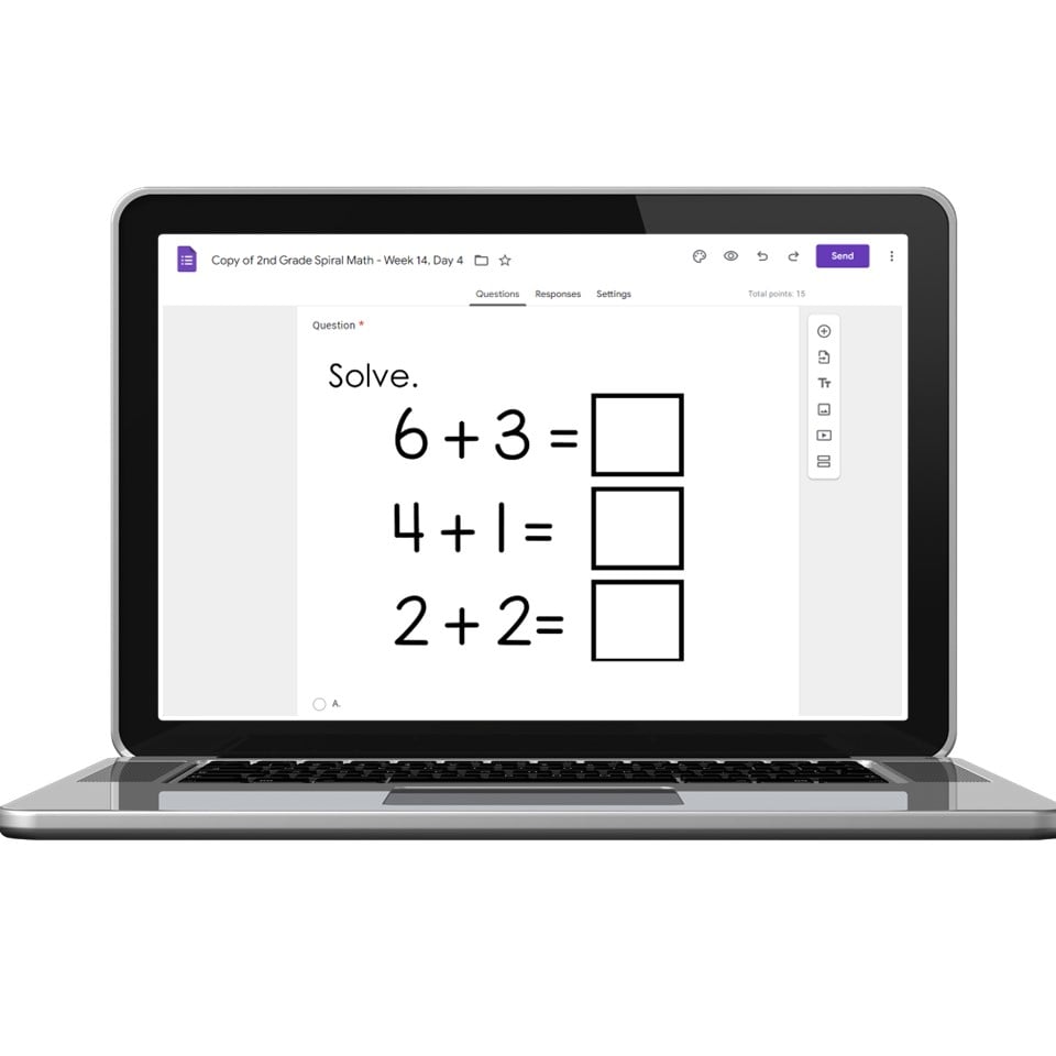 Digital 2nd Grade Spiral Math - Week 14 - Day 4 - Lucky Little Learners