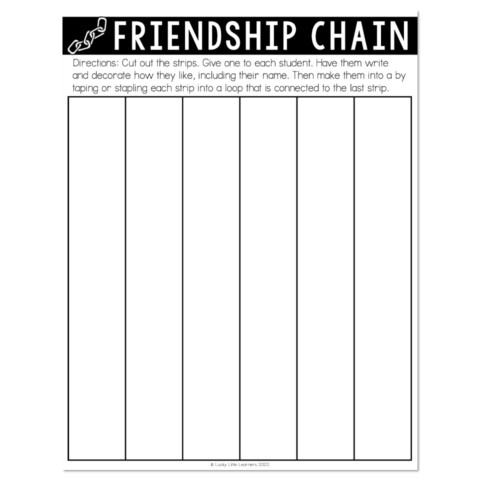 Pen Pal Pack - Friendship Chain Template - Lucky Little Learners