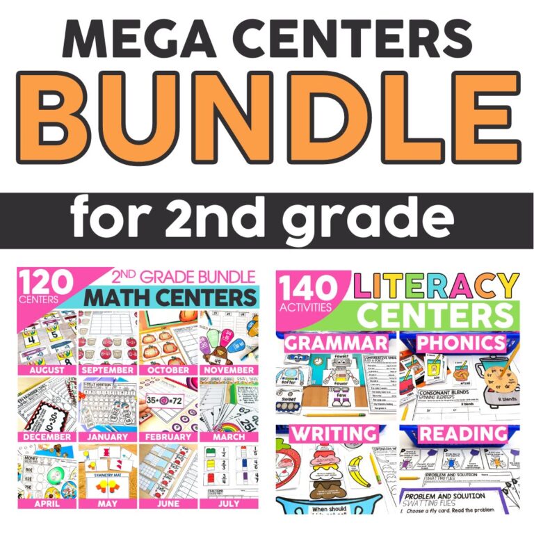 2nd Grade MEGA Centers Bundle - Math and Literacy Centers for the Year ...