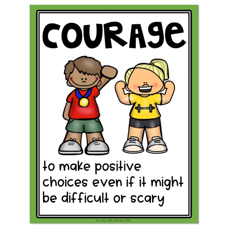 Social Emotional Learning – Courage – Poster - Lucky Little Learners