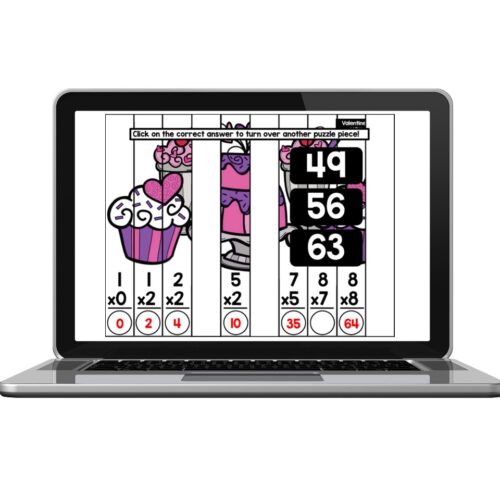 Digital February Math Puzzles - Multiplication - Lucky Little Learners