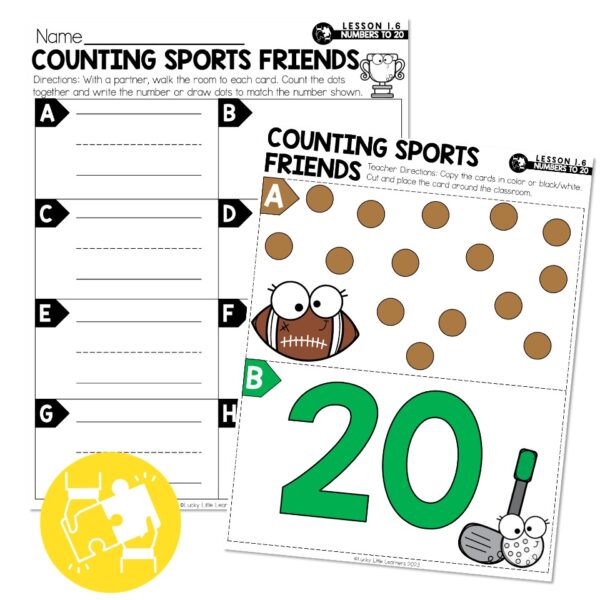 Math Collaboration Numbers Lucky to Learn Math - 1st Grade - Lesson 1.6 - Numbers to 20 ...