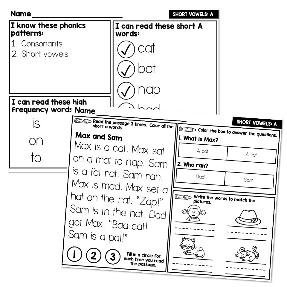 Lucky to Learn Phonics - Short A - 1st Grade Decodable Passage - Max ...