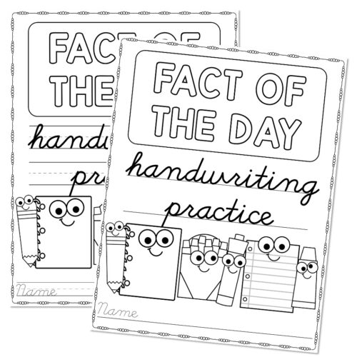 Fun Facts Cursive Handwriting Practice Cover - Lucky Little Learners