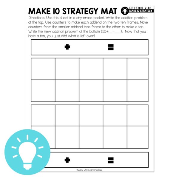 Lucky to Learn Math - 1st Grade - Lesson 2.16 - Make Ten Strategy ...