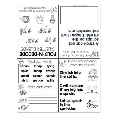 Lucky to Learn Phonics - 3-letter Blends - Fold-N-Decode - Lucky Little ...