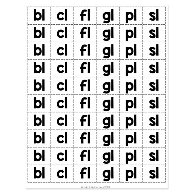 Lucky to Learn Phonics - Beginning L Blends - Letter Tiles - Lucky ...