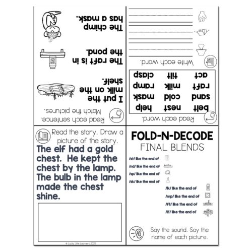 Lucky to Learn Phonics - Final Blends - Fold-N-Decode - Lucky Little ...