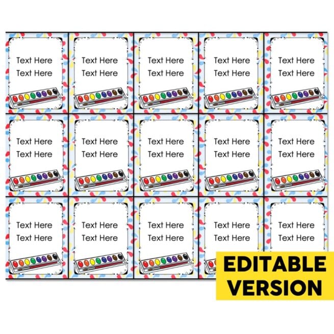 Editable - Brag Tags - School Images - Watercolors - Lucky Little Learners