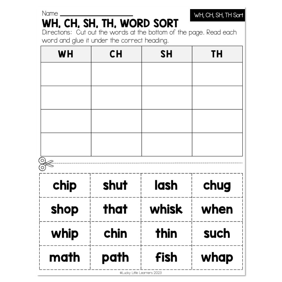 Th Sh Ch Worksheets