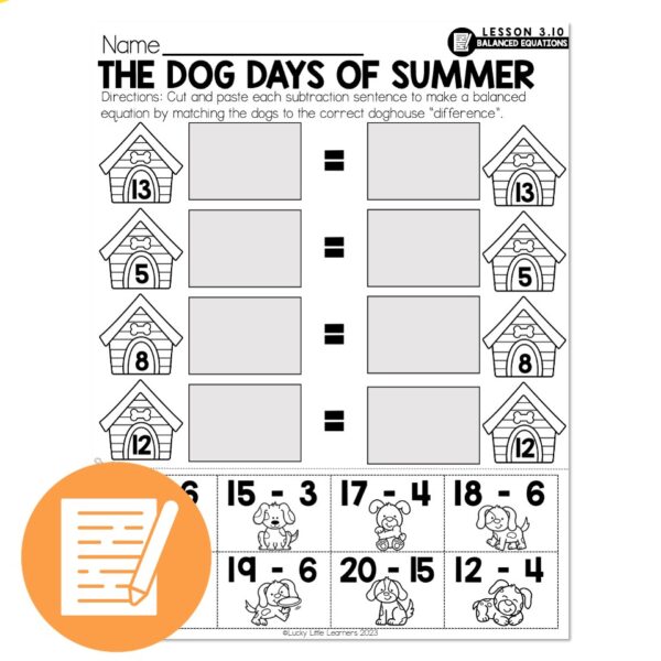 Lucky to Learn Math - 1st Grade - Lesson 3.10 - Balanced Equations ...
