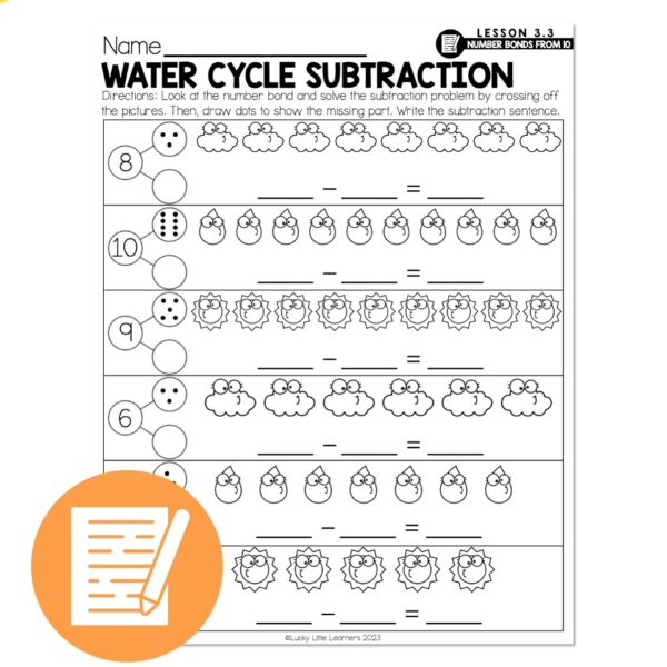 Lucky to Learn Math - 1st Grade - Lesson 3.3 - Subtract from 10 with ...