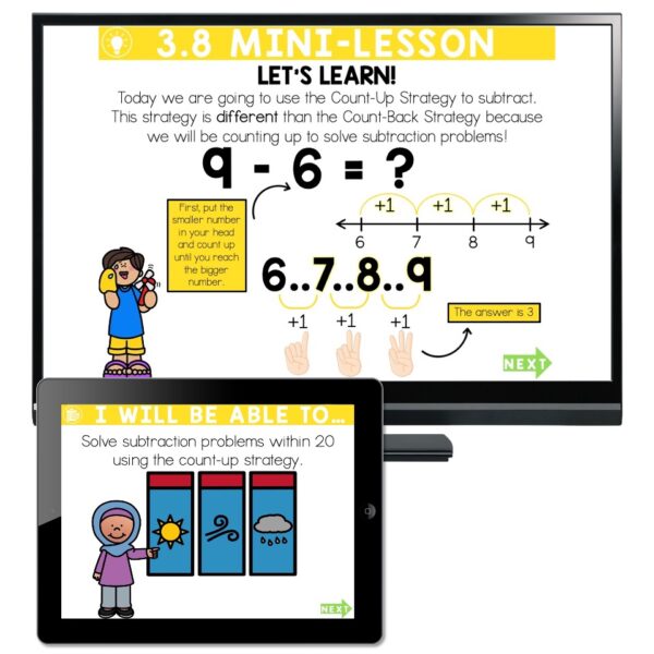 Lucky to Learn Math - 1st Grade - Lesson 3.8 - Count-Up Strategy ...