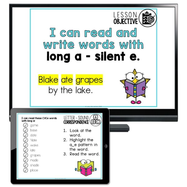 Lucky to Learn Phonics - Silent E - Long A - Teaching Slides Level 2 ...