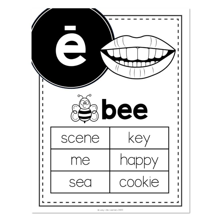 Lucky to Learn Phonics - Silent E - Long E - Phoneme Poster - Lucky ...