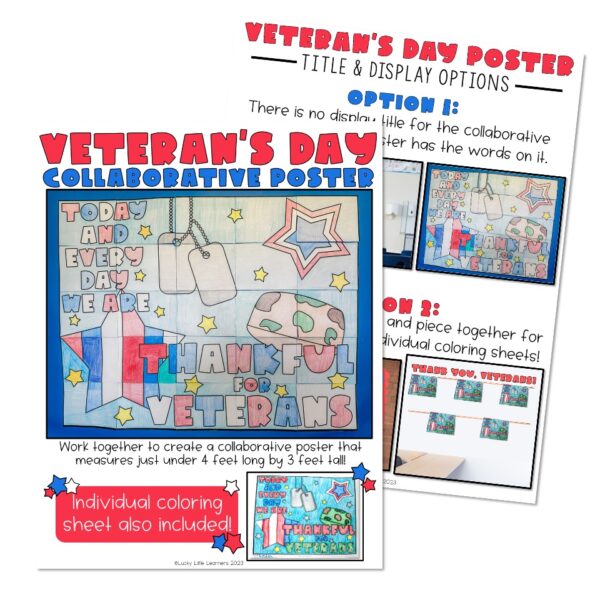 November Hallway Project - Veteran's Day Collaborative Coloring Poster ...