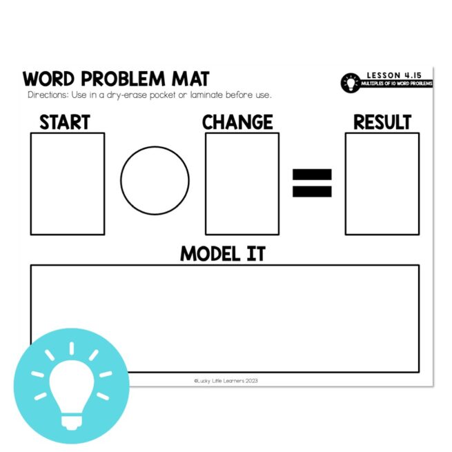 English Learning Problems Chart Lucky to Learn Math - 1st Grade - Lesson 4.15 - Word Problems with ...