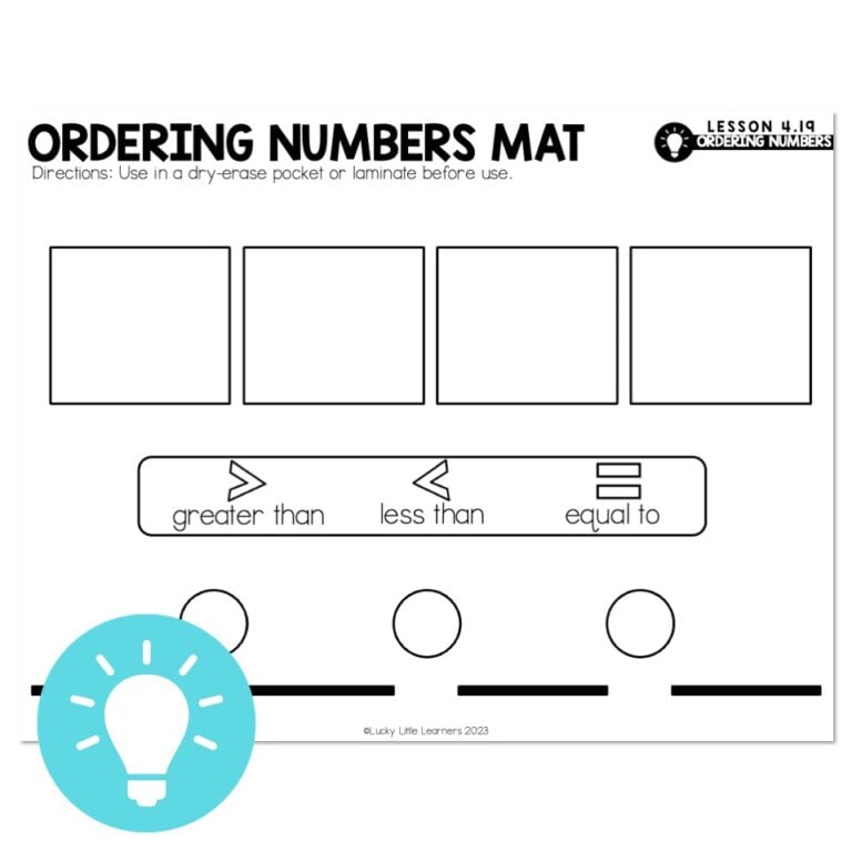 Lucky to Learn Math - 1st Grade - Lesson 4.19 - Ordering Numbers up to ...