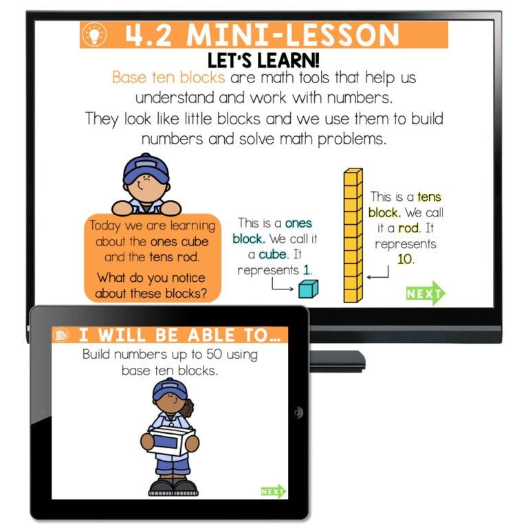 Build Number Guide Lucky to Learn Math - 1st Grade - Lesson 4.2 - Build Numbers to 50 with ...