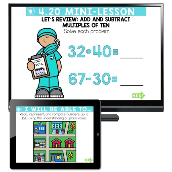 Lucky to Learn Math - 1st Grade - Lesson 4.20 - Place Value Review ...