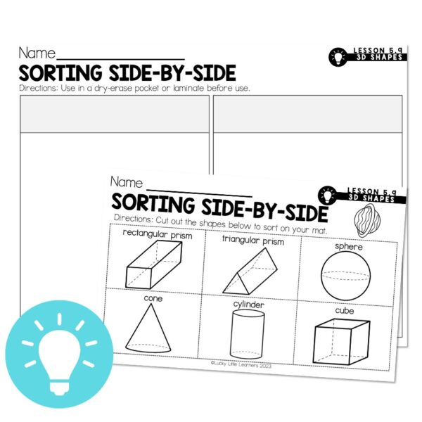 Lucky to Learn Math - 1st Grade - Geometry - Lesson 5.9 - Sorting 3D ...
