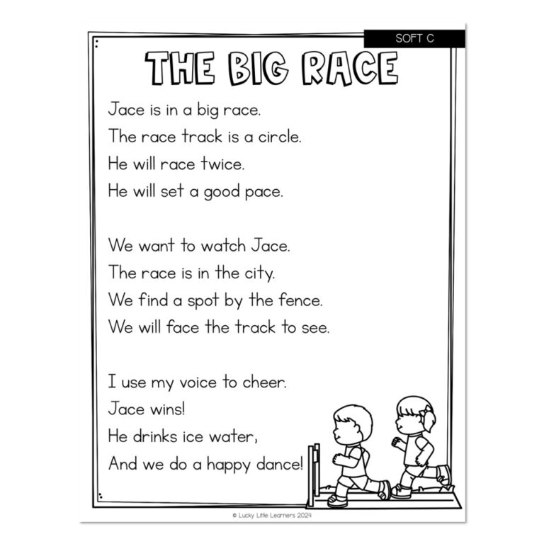 Lucky to Learn Phonics - Other Consonants - Soft C - Phonics Poem - The ...