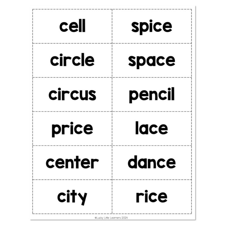 Lucky to Learn Phonics - Other Consonants - Soft and Hard C and G ...