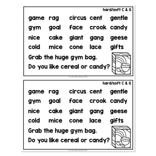 Lucky to Learn Phonics - Other Consonants - Soft and Hard C and G ...