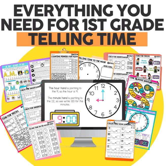 1st Grade Telling Time Unit - Lucky Little Learners