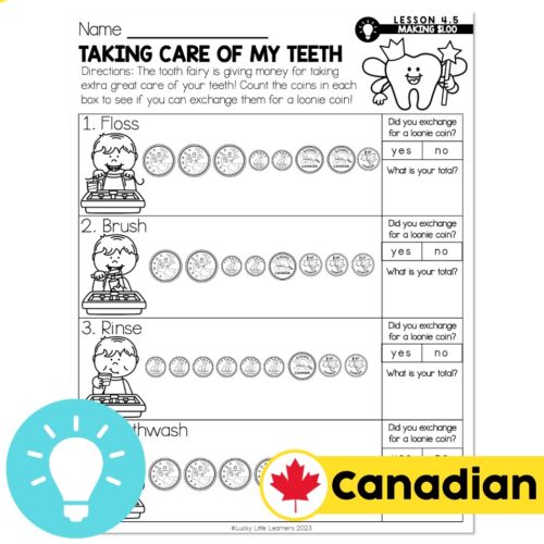 Lucky to Learn Math - Canadian Money - Make A Loonie - Lesson 4.5 ...