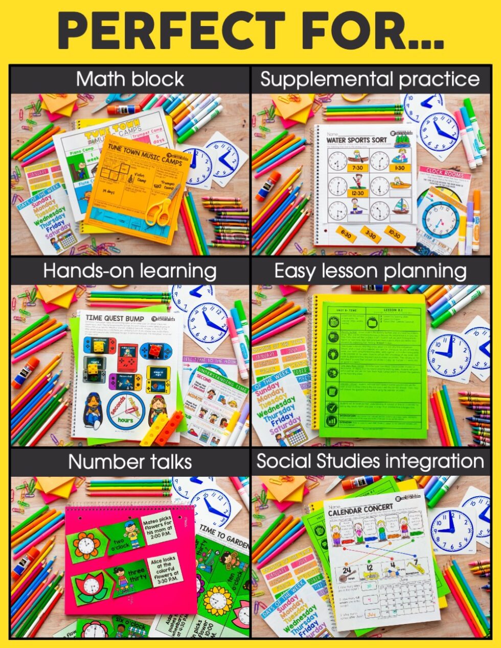 1st Grade Telling Time Unit - Lucky Little Learners