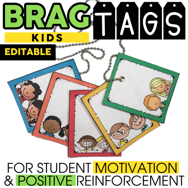 Editable Brag Tags - Kids Images