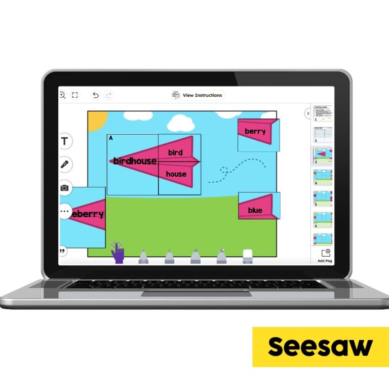Digital Seesaw - 2nd Grade Phonics Center - Compound Words - Lucky ...