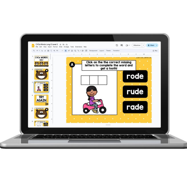 Digital Toothy - Phonics - 1st & 2nd Grade - CVCe Words - Long O ...