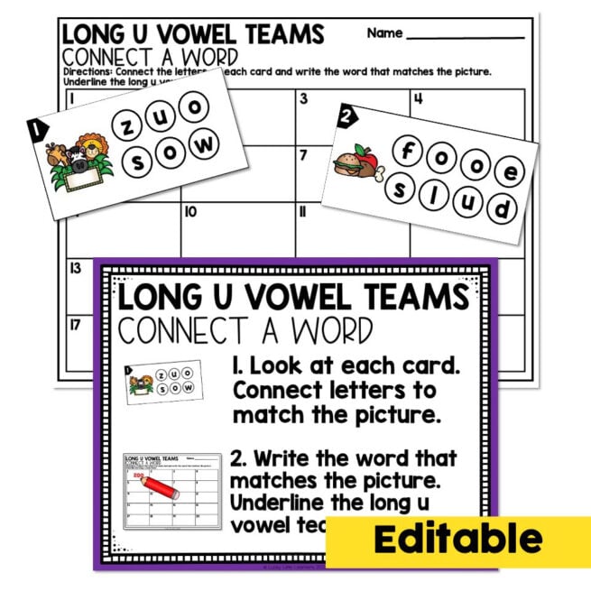 Editable - Lucky to Learn Phonics - Vowel Teams - Long U - 2nd Grade ...
