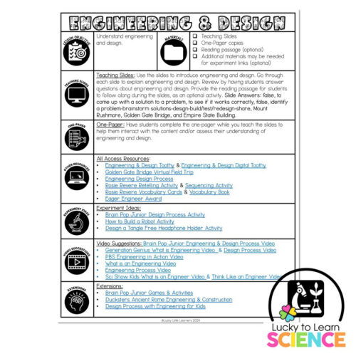 Lucky to Learn Science - Engineering and Design - Teacher's Guide ...