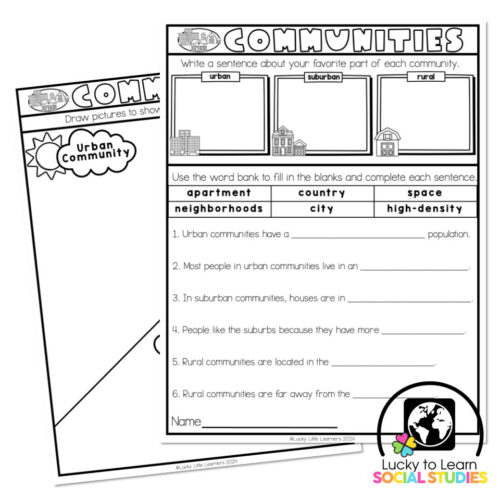 Lucky to Learn Social Studies - Communities - One-Pager - Lucky Little ...