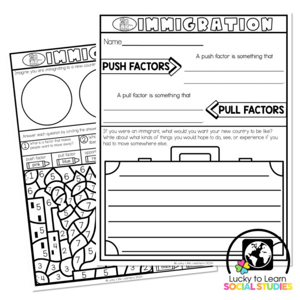 Lucky to Learn Social Studies - Immigration - One-Pager - Lucky Little ...