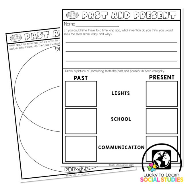 Lucky to Learn Social Studies - Past and Present - One-Pager - Lucky ...