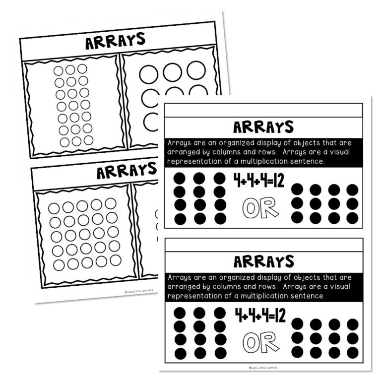 Math Interactive Notebook - Arrays - Repeated Addition - Lucky Little ...