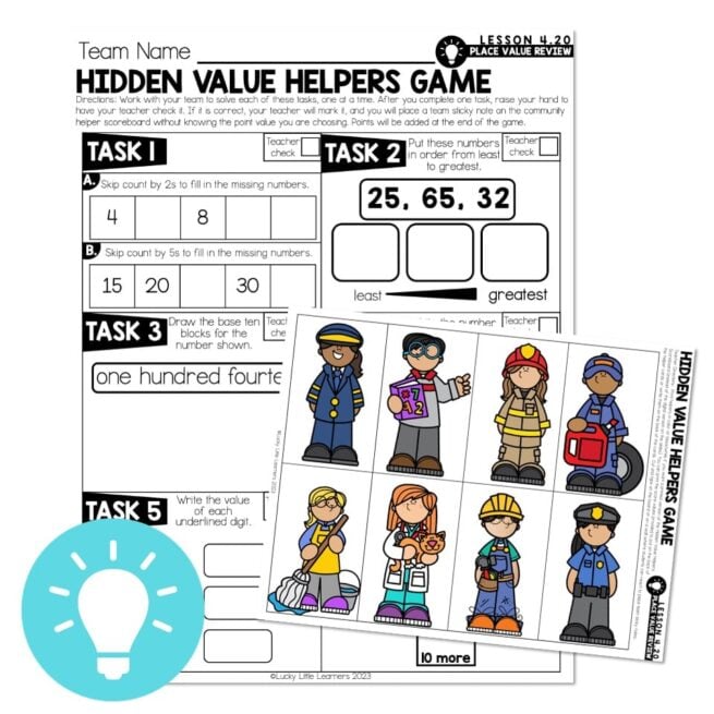 Lucky to Learn Math - 1st Grade - Lesson 4.20 - Place Value Review ...