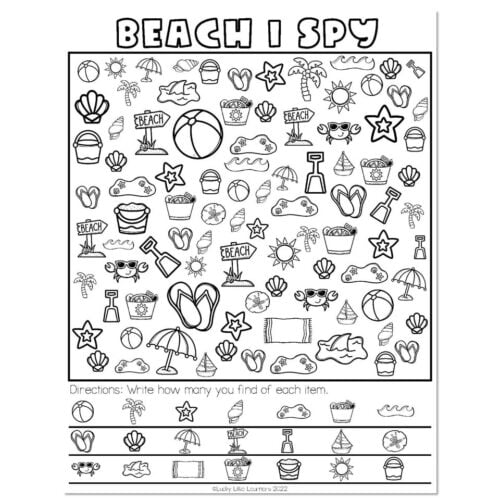 Classroom Transformation - Beach Day - Beach I Spy