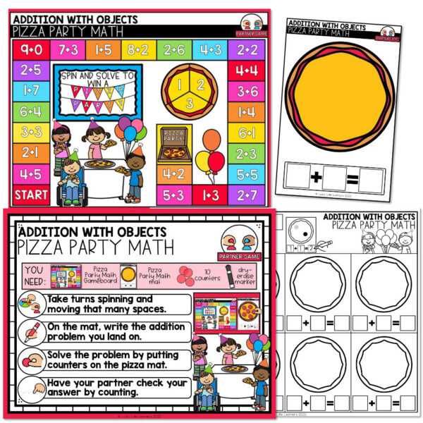 Kindergarten Math Center - February - Addition with Objects - Pizza ...