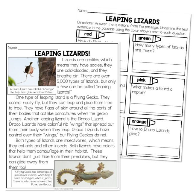 Leap Year - Leap Day - Reading Passage and Questions - Leaping Lizards ...