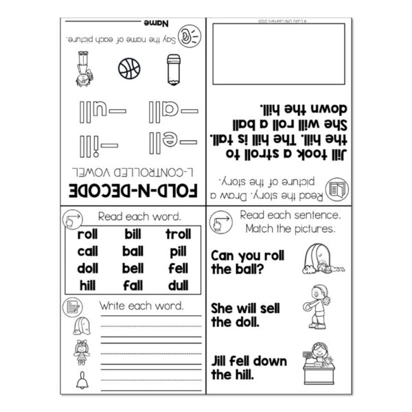 Lucky to Learn Phonics - L-Controlled Vowels - Fold-N-Decode - Lucky ...