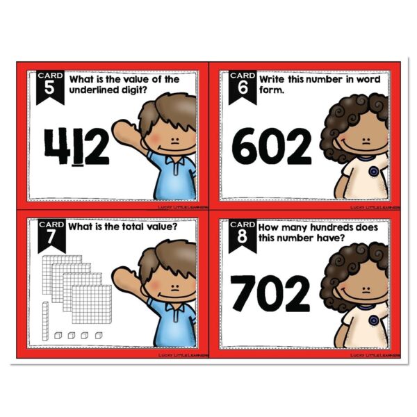 Math Task Cards - Place Value - Lucky Little Learners