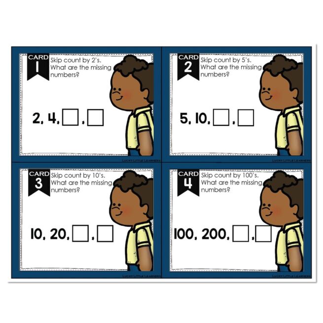 Math Task Cards - Skip Counting - Lucky Little Learners